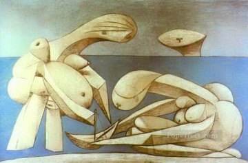  barco - Bañistas con un barco de juguete 1937 cubismo Pablo Picasso